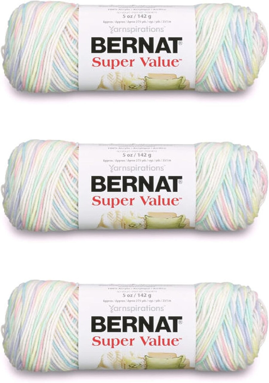Super Value Twinkle Variegated Yarn – 3 Pack Worsted Weight (#4) Acrylic Yarn for Knitting & Crochet, 5 oz Skeins (275 Yards Each)